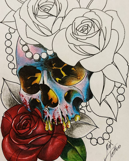 Art Galleries - Skull and Roses - 114743